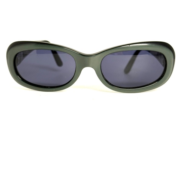 Yves Saint Laurent Accessories - Yves Saint Laurent 6567 Y786 140 Sunglasses Green Black Oval Frame Italy Vintage